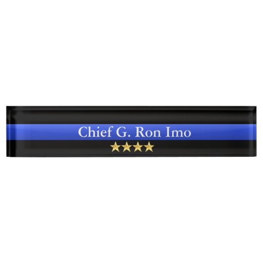 Thin Blue Line - Chief Vier sterren Rank Naambordje (Voorkant)