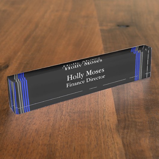 Thin Blue Line - Classy Design Name Bord Naambordje (Zijkant)