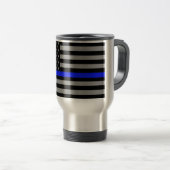 Thin Blue Line Coffee-Mok Reisbeker (Voorkant rechts)