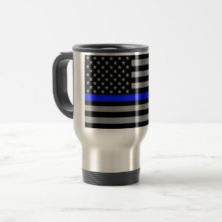 Thin Blue Line Coffee-Mok Reisbeker