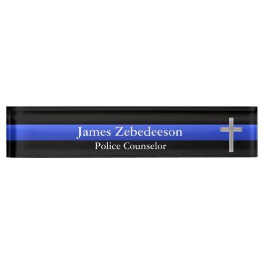 Thin Blue Line - Counselor Cross Naambordje (Voorkant)