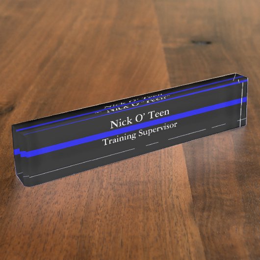 Thin Blue Line - Crisp Design Name Bord Naambordje (Zijkant)