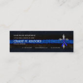 Thin Blue Line Cross en politieman Ribbon Mini Visitekaartje (Voorkant)
