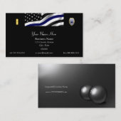 Thin Blue Line Custom Flag and Badge Visitekaartje (Voorkant / Achterkant)