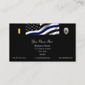 Thin Blue Line Custom Flag and Badge Visitekaartje (Voorkant)