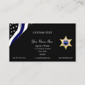 Thin Blue Line Custom Flag and Badge Visitekaartje (Voorkant)