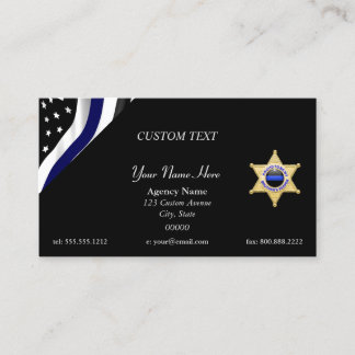 Thin Blue Line Custom Flag and Badge Visitekaartje
