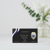 Thin Blue Line Custom Flag and Badge Visitekaartje (Staand voorkant)