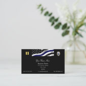 Thin Blue Line Custom Flag and Badge Visitekaartje (Staand voorkant)