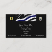 Thin Blue Line Custom Flag and Badge Visitekaartje (Voorkant)