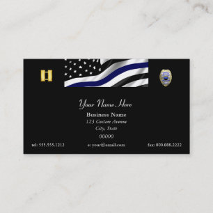 Thin Blue Line Custom Flag and Badge Visitekaartje