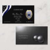 Thin Blue Line Custom Flag and Badge Visitekaartje (Voorkant / Achterkant)