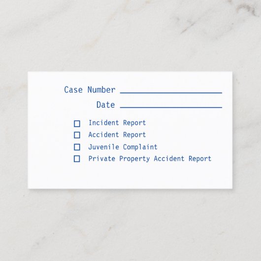 Thin Blue Line Custom Flag and Badge Visitekaartje (Achterkant)