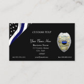 Thin Blue Line Custom Flag and Badge Visitekaartje (Voorkant)