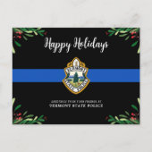 Thin Blue Line Custom Logo Police Department Feestdagenkaart (Voorkant)
