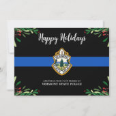 Thin Blue Line Custom Logo Police Department Feestdagenkaart (Voorkant)