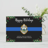 Thin Blue Line Custom Logo Police Department Feestdagenkaart (Staand voorkant)