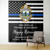 Thin Blue Line Custom Logo Police Retirement Party Wandkleed (In situ)