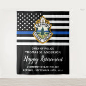Thin Blue Line Custom Logo Police Retirement Party Wandkleed (Voorkant)