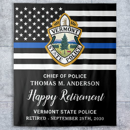 Thin Blue Line Custom Logo Police Retirement Party Wandkleed