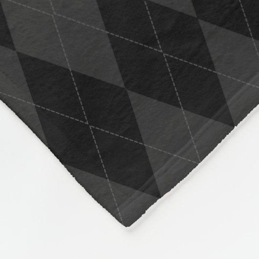 Thin Blue Line Custom Monogram Black Argyle Fleece Deken (Hoek)