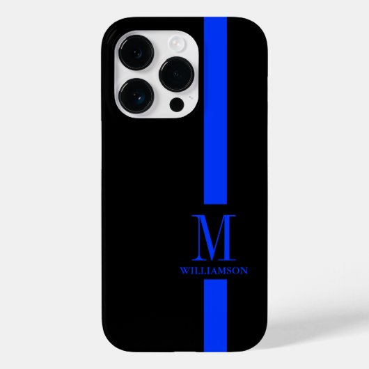 Thin Blue Line Custom Monogram Case-Mate iPhone Case (Achterkant)