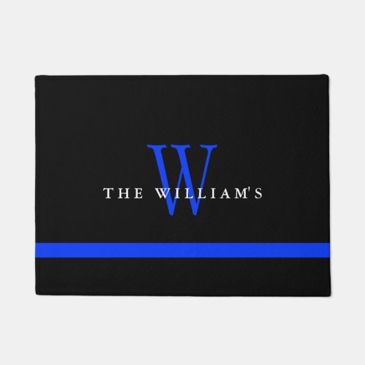 Thin Blue Line Custom Monogram Deurmat (Voorkant)