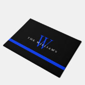 Thin Blue Line Custom Monogram Deurmat (Schuin)