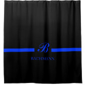 Thin Blue Line Custom Monogram Douchegordijn (Voorkant)