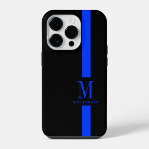 Thin Blue Line Custom Monogram iPhone 14 Pro Hoesje