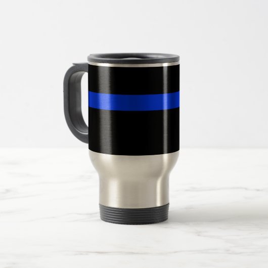 Thin Blue Line Custom Monogram Reisbeker (Voorkant links)