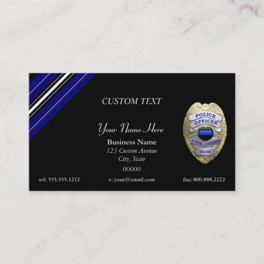 Thin Blue Line Custom Patch en Badge Visitekaartje (Voorkant)