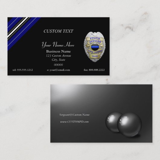 Thin Blue Line Custom Patch en Badge Visitekaartje (Voorkant / Achterkant)