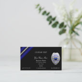 Thin Blue Line Custom Patch en Badge Visitekaartje (Staand voorkant)
