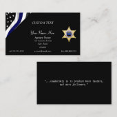 Thin Blue Line Custom Quote and Badge Visitekaartje (Voorkant / Achterkant)