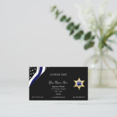 Thin Blue Line Custom Quote and Badge Visitekaartje (Staand voorkant)