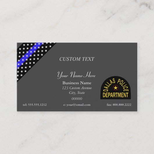 Thin Blue Line Dallas Police Visitekaartje (Voorkant)