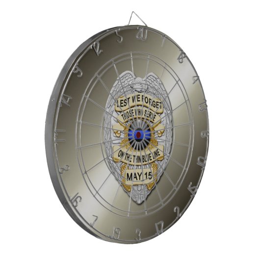 Thin Blue Line Dartbord (Voorkant Links)