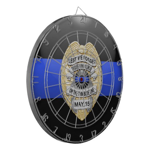 Thin Blue Line Dartbord (Voorkant Links)