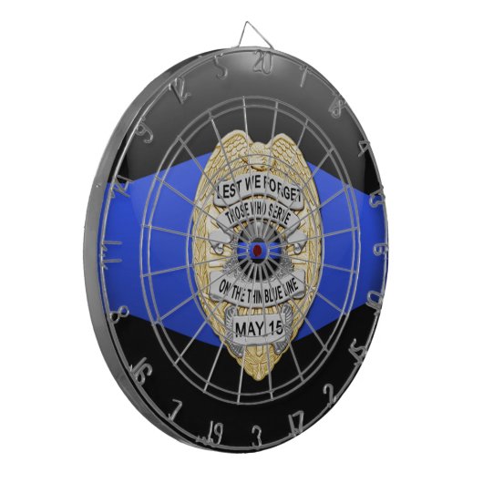 Thin Blue Line Dartbord (Voorkant Links)