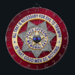 Thin Blue Line Dartbord<br><div class="desc">Dit ontwerp is bedoeld ter ere van de moedige mannen en vrouwen die onze gemeenschappen beschermen. Dit symbool van politie,  sheriff en politie is een prachtig grafisch eerbetoon aan degenen die dienen en degenen die het ultieme offer hebben gebracht.</div>