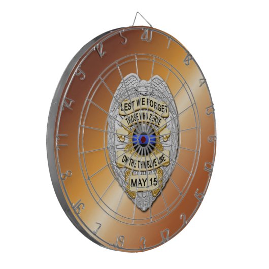 Thin Blue Line Dartbord (Voorkant Links)