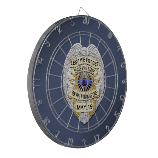 Thin Blue Line Dartbord (Voorkant Links)