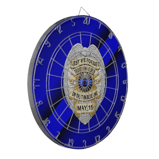 Thin Blue Line Dartbord (Voorkant Links)