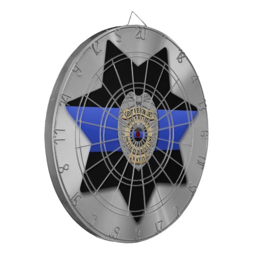 Thin Blue Line Dartbord (Voorkant Links)