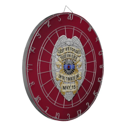 Thin Blue Line Dartbord (Voorkant Links)