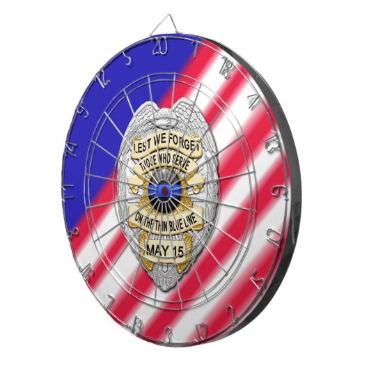 Thin Blue Line Dartbord (Voorkant Rechts)