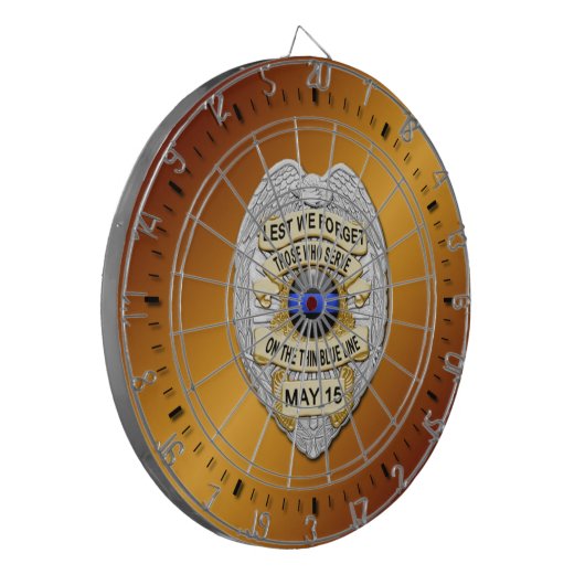 Thin Blue Line Dartbord (Voorkant Links)