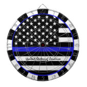 Thin Blue Line Darts & American Flag Police / Vere Dartbord (Voorkant)