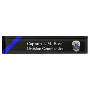 Thin Blue Line - DC Metro Patch Desk Name Bord Naambordje